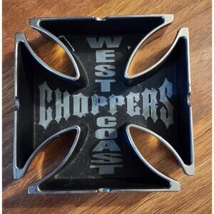 Ashtray West Coast Choppers Motorcycle Cross Chrome Plated